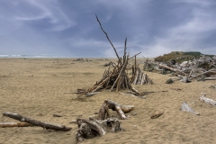 driftwood-structures-on-bandon-beach-clouds